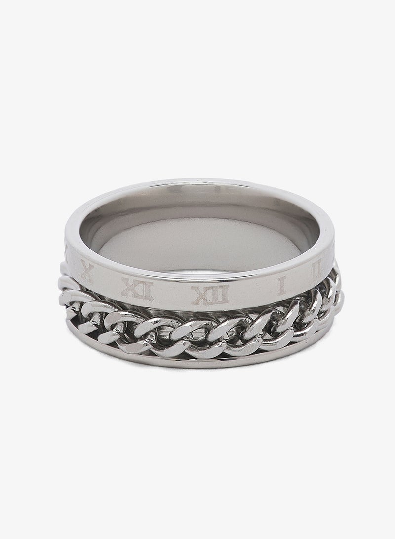 Seventy Five Stainless Steel Chain Spinner Or Fidget Ring - Image 1